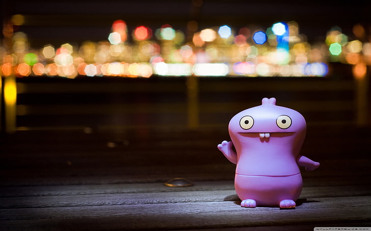 фиолетовый персонаж пластиковая игрушка, произведение искусства, огни, игрушки, HD обои