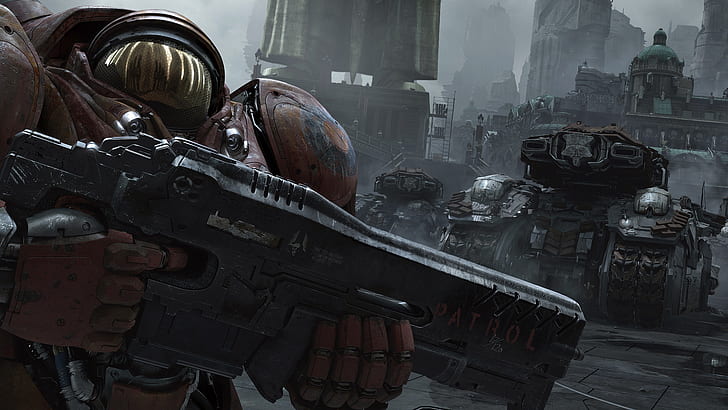 the city, the suit, starcraft, rifle, tanks, strategy, Marines, heart of the swarm, Terran, terrans, marrines, HD wallpaper