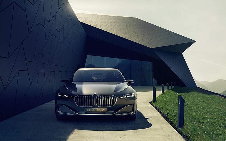 black BMW convertible car, BMW, Vision, Future, 2014, Luxury Concept, HD wallpaper