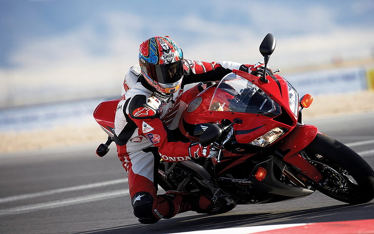 Honda CBR 600 Racing, red and black sports bike, Motorcycles, Honda, red, HD wallpaper