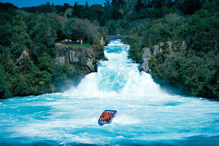 Huka Falls - New Zeal, nature, huka falls, waterfalls, new zealand, nature and landscapes, HD wallpaper