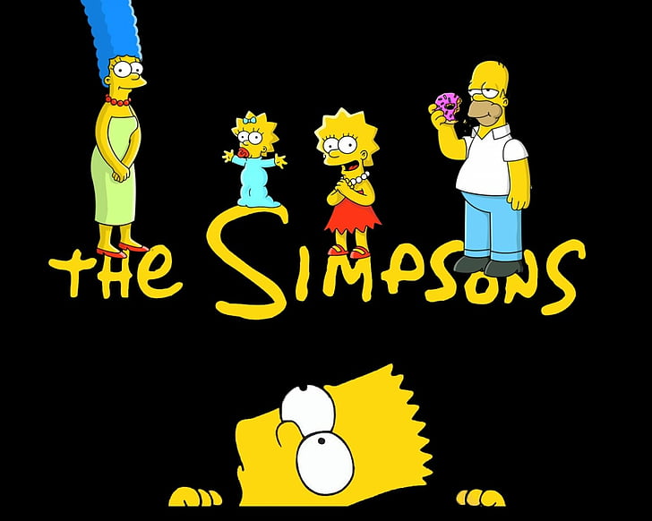 Симпсън, Барт Симпсън, Омир Симпсън, Лиза Симпсън, Маги Симпсън, Мардж Симпсън, HD тапет