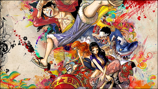 Monkey D 'Luffy, Anime, One Piece, Monkey D. Luffy, Snyp, Anime-Jungs, Anime-Mädchen, HD-Hintergrundbild HD wallpaper