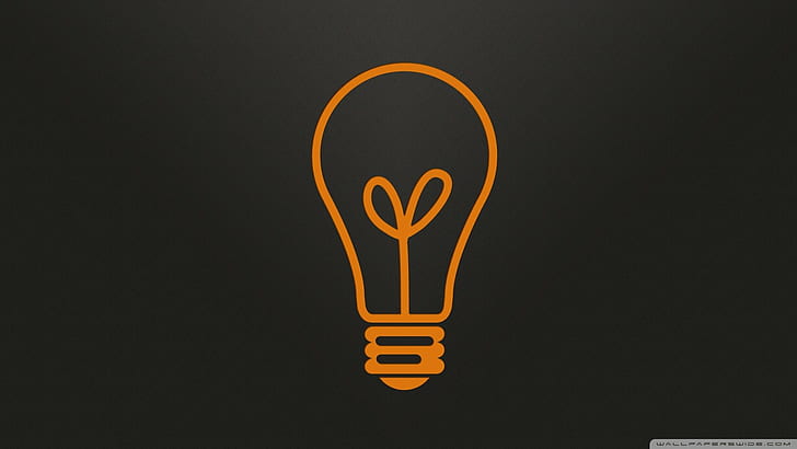 Лампочка, логотип, минимализм, HD обои