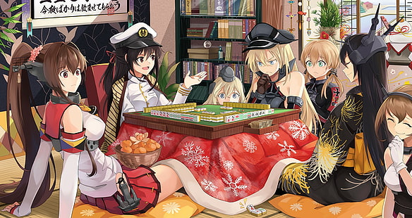 Bismarck (KanColle), Kantai Collection, Mutsu (KanColle), Nagato (KanColle), Prinz Eugen (KanColle), Yamato (KanColle), Tapety HD HD wallpaper