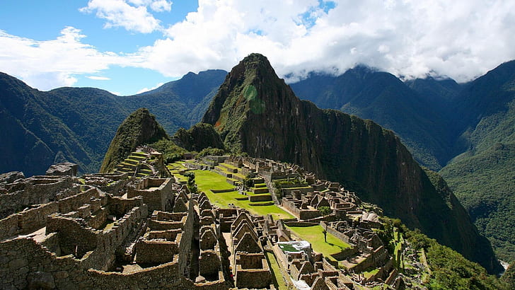 Перу, Мачу Пикчу, древен град, хълмове, Мачу Пичу, Перу, Древен, Град, хълмове, HD тапет