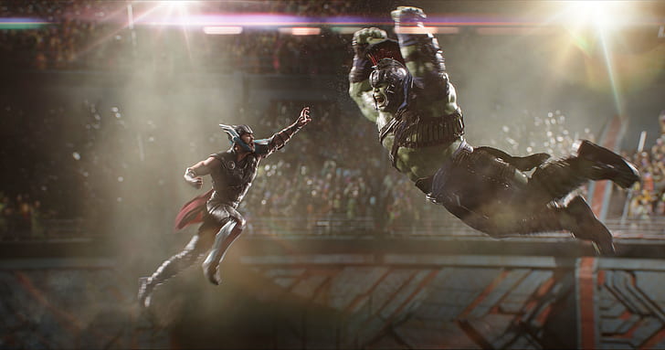 Hulk, Thor Ragnarok, Thor, 2017, 4K, HD papel de parede