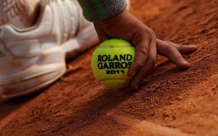 Papel de parede HD de Roland Garros-Sports, bola de tênis verde de Roland Garros, HD papel de parede