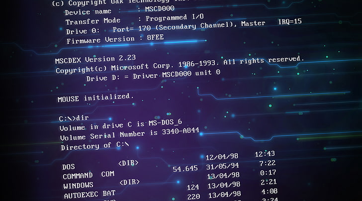 MS-DOS、コンピューター、オペレーティングシステム、テクノロジー、 HDデスクトップの壁紙