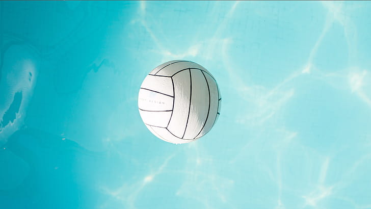water, volleyball, simple background, HD wallpaper
