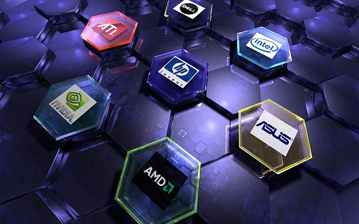 nvidia hewlett packard asus intel rieon logos et logos 1680x1050 Technologie Asus HD Art, hewlett packard, Nvidia, Fond d'écran HD