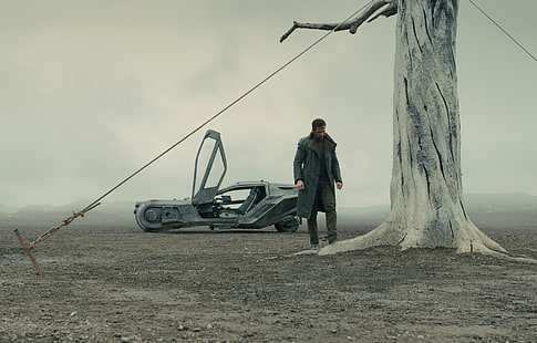 Männer schwarzen langen Mantel, Blade Runner 2049, Filme, Männer, Schauspieler, Ryan Gosling, HD-Hintergrundbild HD wallpaper