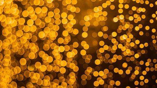 Gelb, Orange, Muster, golden, Kreis, Bokeh, Lichter, Bokeh Lichter, HD-Hintergrundbild HD wallpaper