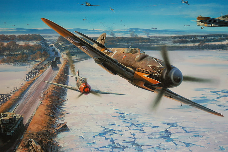 brązowo-szary samolot, II wojna światowa, Messerschmitt, Messerschmitt Bf-109, Luftwaffe, samoloty, wojsko, dzieło sztuki, samoloty wojskowe, Niemcy, Tapety HD