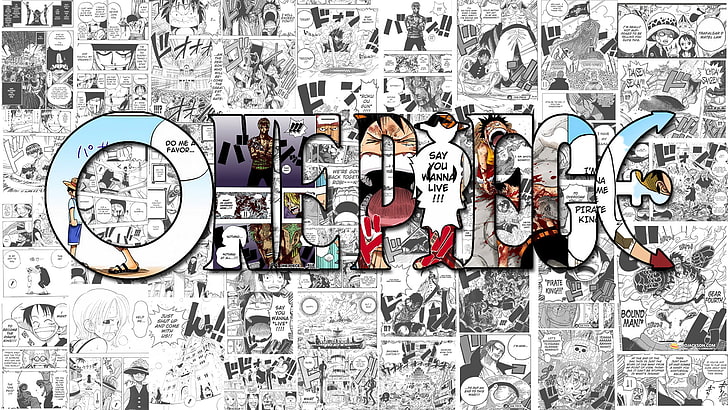 Poster The Beatles dengan bingkai hitam, One Piece, anime, manga, Wallpaper HD
