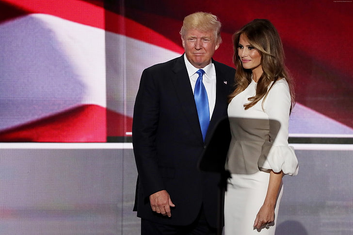 US President, first lady, Donald Trump, Melania Trump, HD wallpaper