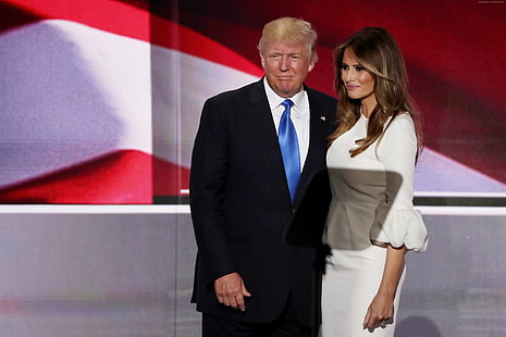 Президент на САЩ, първа дама, Доналд Тръмп, Мелания Тръмп, HD тапет HD wallpaper