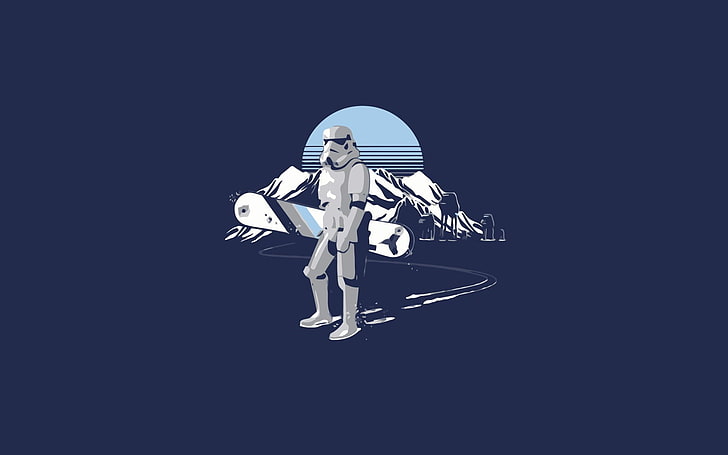 Star Wars Storm Trooper illustration, Star Wars, stormtrooper, snowboards, HD wallpaper