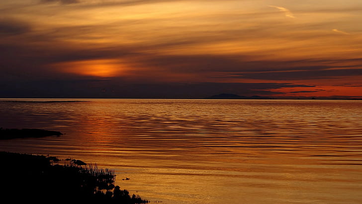 Sonnenuntergang, Meer, Himmel, HD-Hintergrundbild