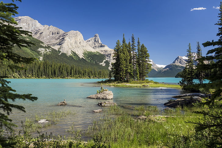Canadá, Albert, Parque Nacional Jasper, Lago Maligne, Fondo de pantalla HD