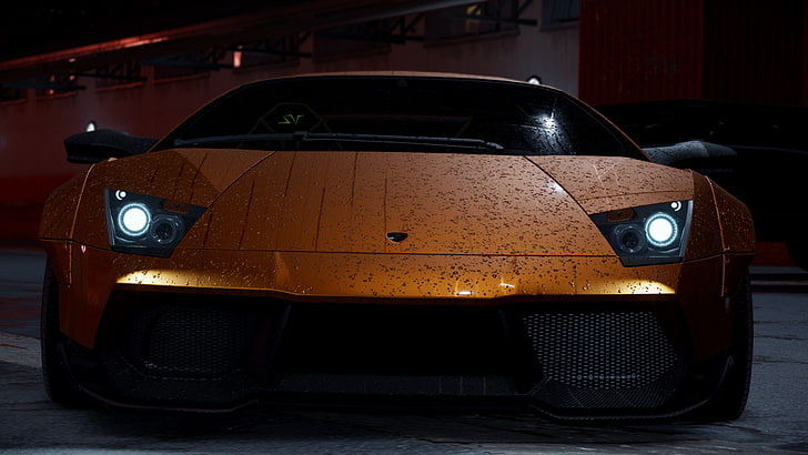 Need for Speed, Lamborghini, car, orange, videogiochi, Sfondo HD