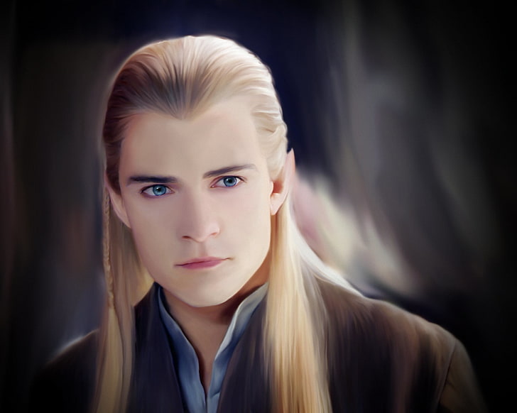 Orlando Bloom, volto, elfo, il Signore degli anelli, arte, fiore di Orlando, signore degli anelli, Legolas, Sfondo HD