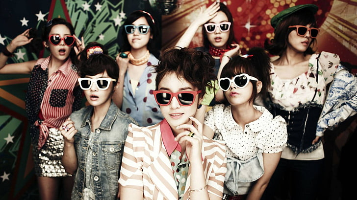 T-ara, K-pop, корейские, женские, солнцезащитные очки, женские в очках, азиатские, группа женщин, HD обои