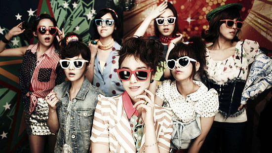 T-ara, K-pop, Korea, wanita, kacamata hitam, wanita dengan kacamata, Asia, kelompok wanita, Wallpaper HD HD wallpaper