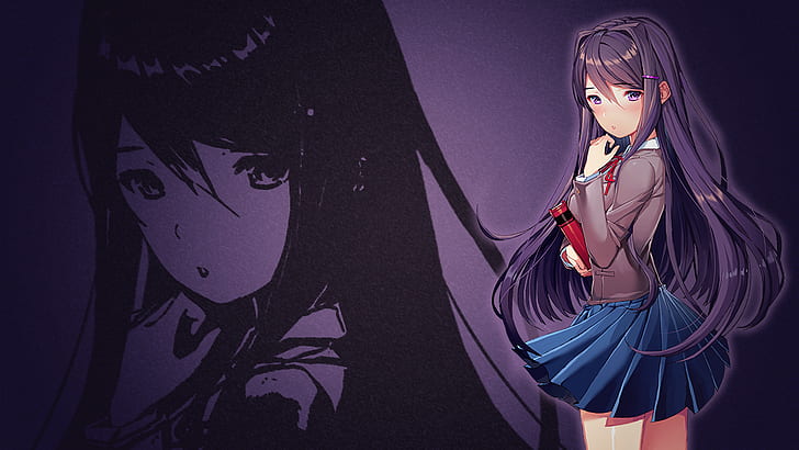 Doki Doki Literature Club, Anime Girls, Bildroman, Yuri (Doki Doki Literature Club), HD-Hintergrundbild