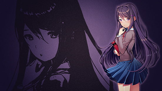 Doki Doki Literature Club, anime girls, visual novel, Yuri (Doki Doki Literature Club), Sfondo HD HD wallpaper