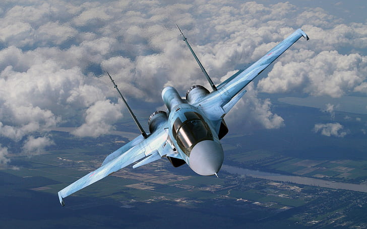 Jet Fighters, Sukhoi Su-35, Air Force, Aircraft, Military, Warplane, HD wallpaper