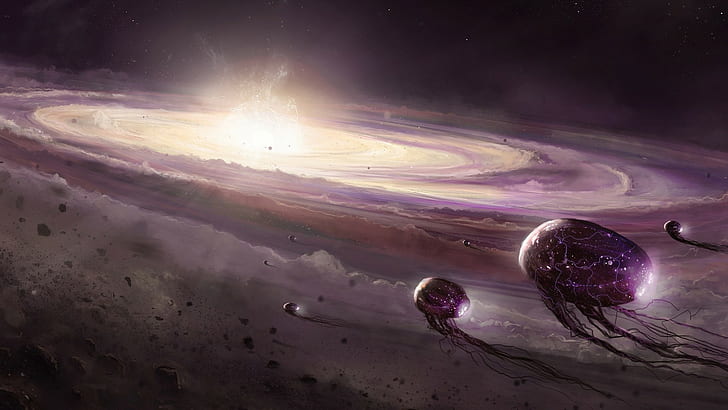 outer space illustration, space, science fiction, HD wallpaper
