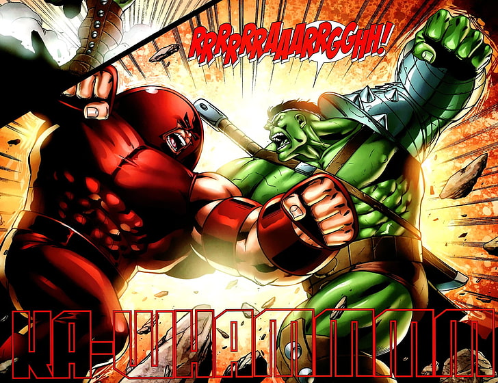 The Incredible Hulk illustration, Comics, Hulk, Juggernaut (Marvel Comics), HD wallpaper