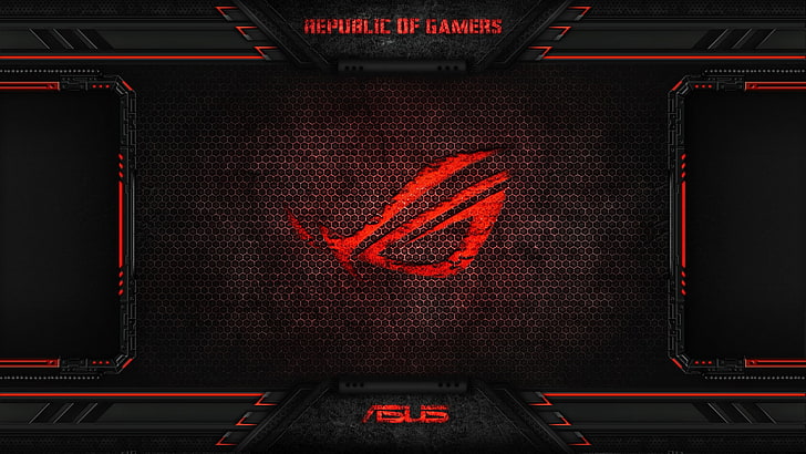 شعار Asus Rog باللون الأحمر لعبة asus و rog و asus rog، خلفية HD