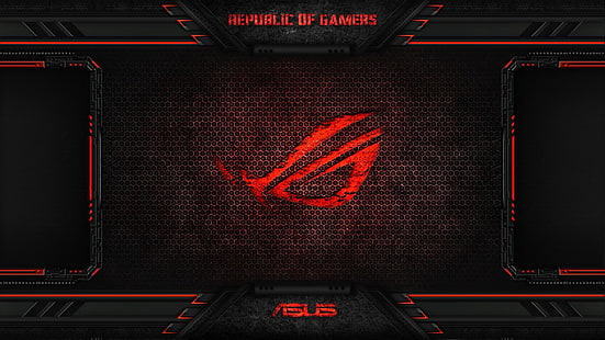 Logotipo de Asus Rog, rojo, juego, asus, rog, asus rog, Fondo de pantalla HD HD wallpaper