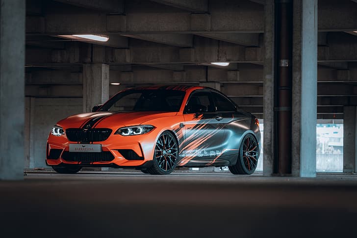 tuning, coupe, garage, BMW, columns, 2020, F87, M2, BMW M2, M2 Competition, JMS vehicle parts, HD wallpaper