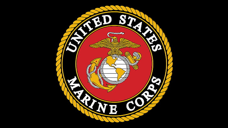 4K, морска пехота на САЩ, 8K, емблема, лого, HD тапет