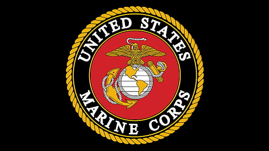 4K, United States Marine Corps, 8K, Emblem, Logo, HD wallpaper HD wallpaper