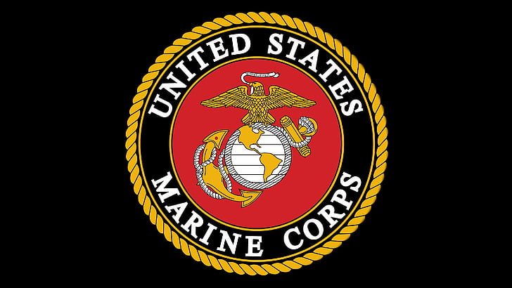 Logo Korpusu Piechoty Morskiej Stanów Zjednoczonych, Korpus Piechoty Morskiej Stanów Zjednoczonych, emblemat, logo, 4K, 8K, Tapety HD