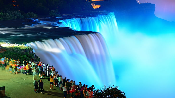 waterfall, nature, ontario, sky, tourist attraction, canada, niagara falls, HD wallpaper