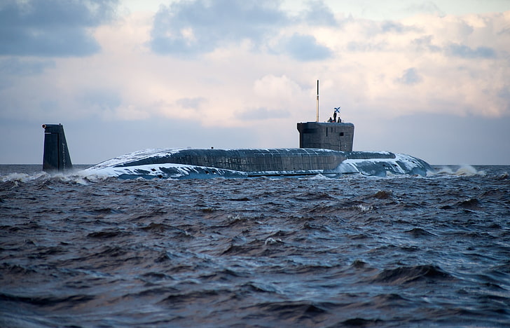 navio de batalha cinza, mar, Rússia, submarino, projeto 955, HD papel de parede