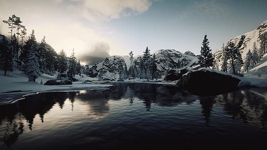 Red Dead Redemption 2, videogame, jogos para PC, natureza, paisagem, inverno, captura de tela, HD papel de parede HD wallpaper