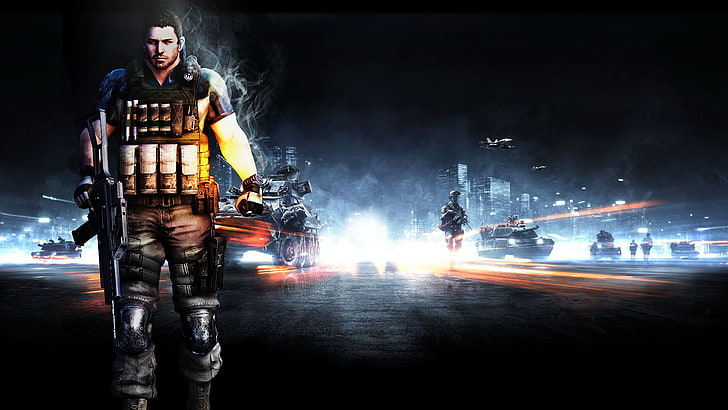 weapons, machine, Battlefield 3, Resident Evil 6, Chris Redfield, HD wallpaper