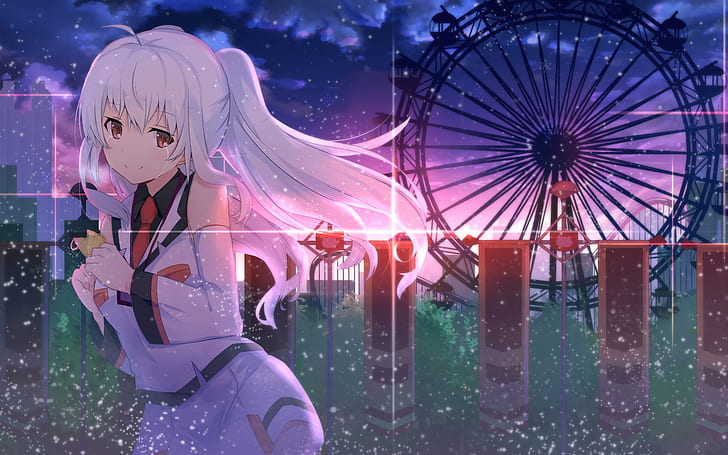 Anime, Anime Girls, Plastic Memories, Isla (Plastic Memories), langes Haar, lächelnd, HD-Hintergrundbild
