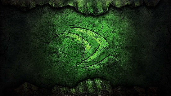 Logo Nvidia verde, logo curva verde, computer, 1920x1080, nvidia, Sfondo HD HD wallpaper