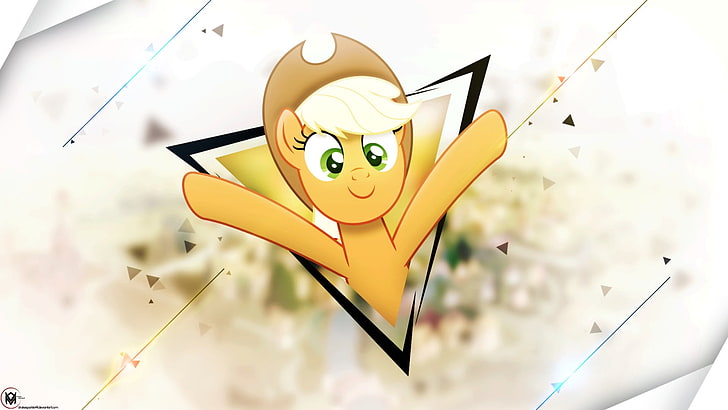 My Little Pony, Applejack, triangle, shapes, HD wallpaper
