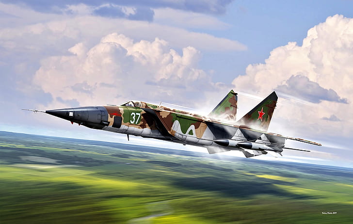 автомобиль, самолет, военный самолет, МиГ-25, военный, 2019 (год), HD обои