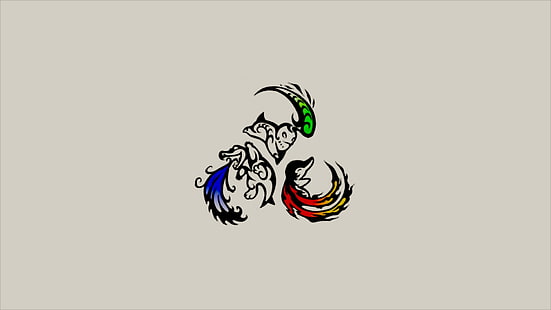 illustration de trois Pokémons, fond blanc, Pokémon, Fond d'écran HD HD wallpaper