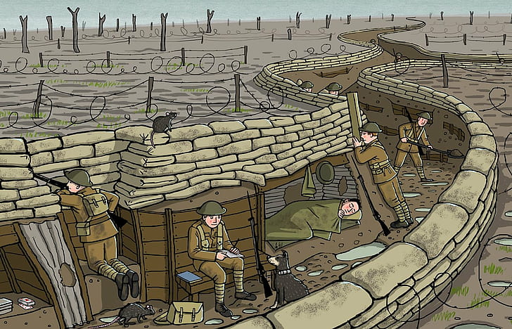 Primeira Guerra Mundial, arma, soldado, Trincheiras, HD papel de parede