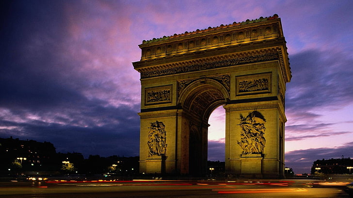 Arc De Triomphe, Paris, Arc de Triomphe, monument, Fond d'écran HD
